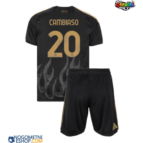 Otroški Nogometni dresi Juventus Andrea Cambiaso #20 Tretji 2026-27 Kratek Rokav (+ Kratke hlače)